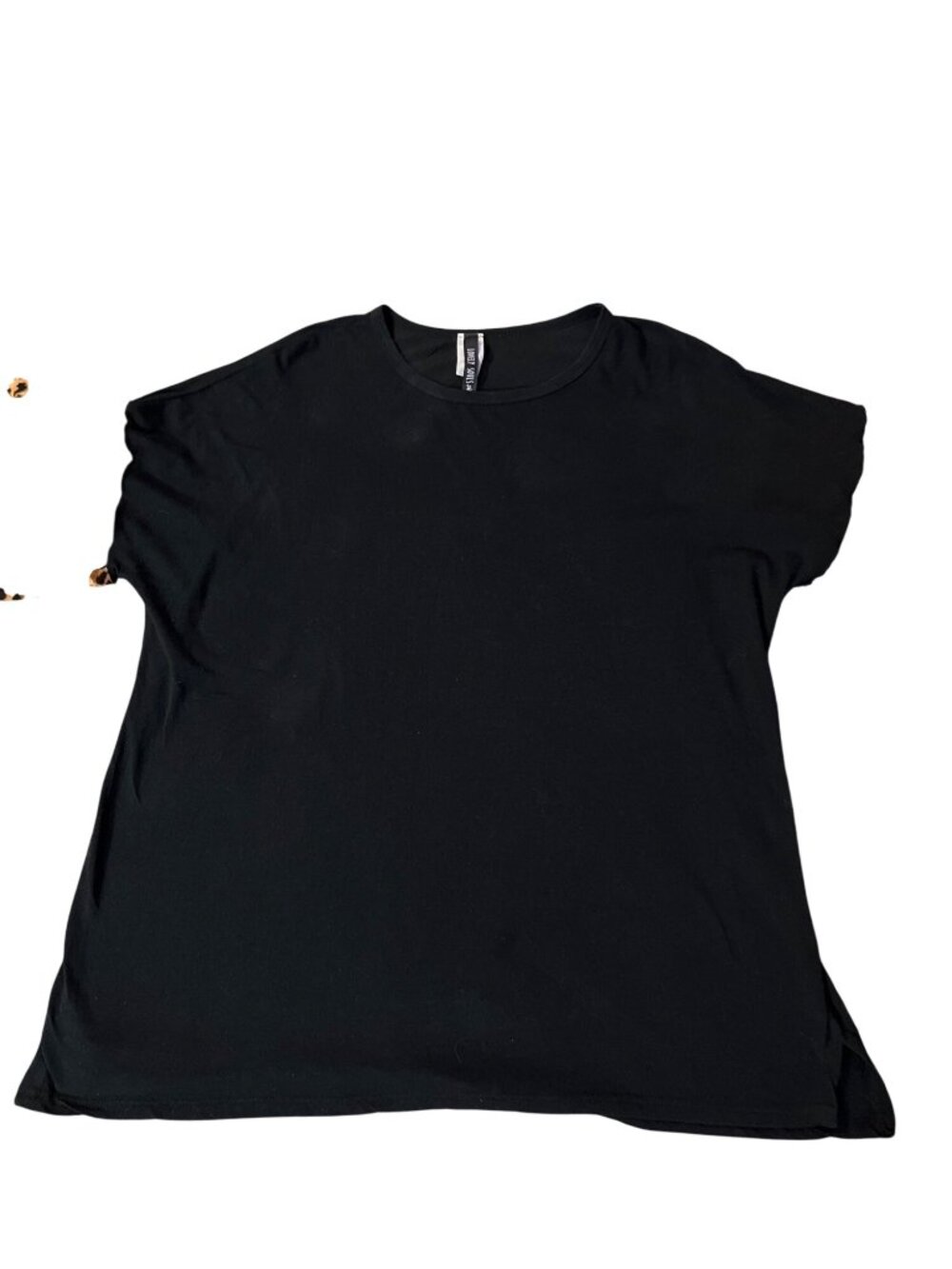 Lovely Souls Womens 3X Black Top Animal Print Ruffle Sleeve Cotton Blend Used - Picture 12 of 14